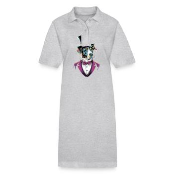 Chien dans un costume - Robe polo bio PAIGER Stanley/Stella Femme - gris chiné - Devant