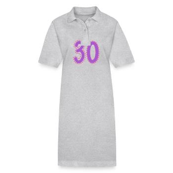 30. 30 YEARS. 30th ANNIVERSARY. 30 YEARS ANNIVERSARY. - Stanley/Stella PAIGER Organic Women’s Polo Dress - heather grey - Front