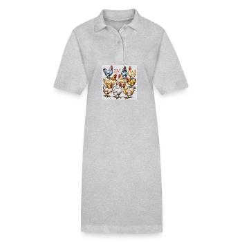 Ballet de poulet : Troupe de poulets polyphoniques - Robe polo bio PAIGER Stanley/Stella Femme - gris chiné - Devant