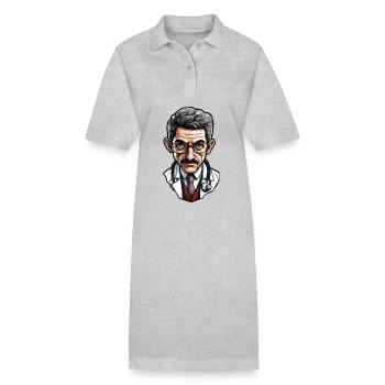 Médecin / professionnel de la santé / médecin / profession / spécialiste - Robe polo bio PAIGER Stanley/Stella Femme - gris chiné - Devant