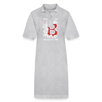 Bitcoin Crypotcurrency Krypto Geschenk Geschenke - Stanley/Stella Frauen Bio-Polokleid PAIGER - Grau meliert - Vorne