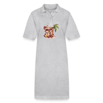 Hyena Summer Vacation - Stanley/Stella PAIGER Organic Women’s Polo Dress - heather grey - Front