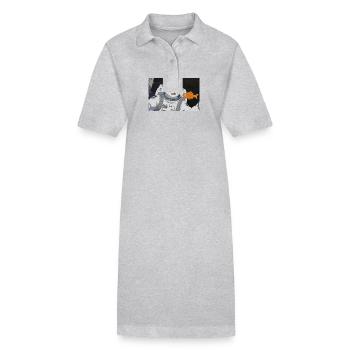 WELTRAUM KATZE - Stanley/Stella Frauen Bio-Polokleid PAIGER - Grau meliert - Vorne