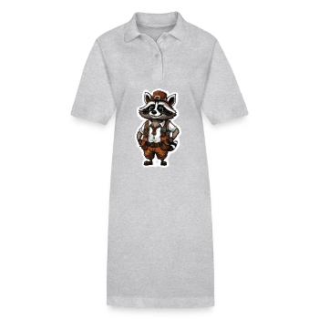 Lederhosen / Animal / Traditional costume / Tradition / Raccoon - Stanley/Stella PAIGER Organic Women’s Polo Dress - heather grey - Front