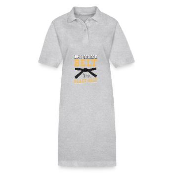 Mon autre ceinture est une ceinture noire - Robe polo bio PAIGER Stanley/Stella Femme - gris chiné - Devant