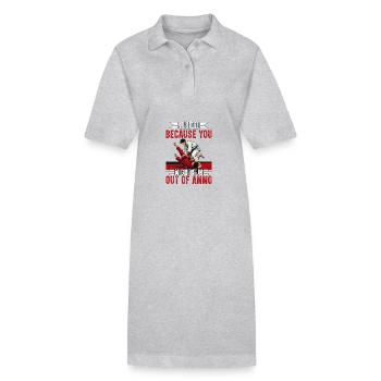 Judo, weil dir die Munition ausgehen könnte - Stanley/Stella Frauen Bio-Polokleid PAIGER - Grau meliert - Vorne