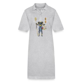 Anubis Mythologie égyptienne Dieu - Robe polo bio PAIGER Stanley/Stella Femme - gris chiné - Devant