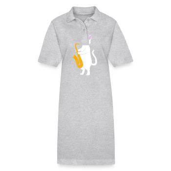 Saxophoniste saxophoniste - Robe polo bio PAIGER Stanley/Stella Femme - gris chiné - Devant