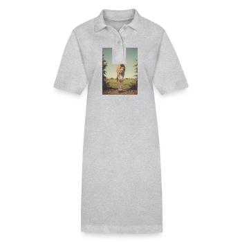 Giraffe with Socks - Stanley/Stella PAIGER Organic Women’s Polo Dress - heather grey - Front
