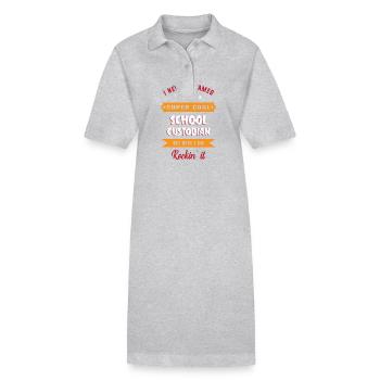Gardien d’école - Robe polo bio PAIGER Stanley/Stella Femme - gris chiné - Devant