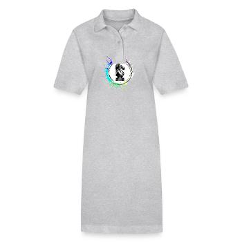 Horse Chess Piece - Stanley/Stella PAIGER Organic Women’s Polo Dress - heather grey - Front
