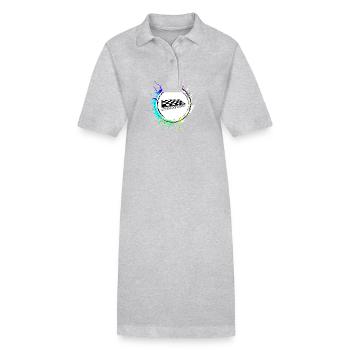 Symbole en damier - Robe polo bio PAIGER Stanley/Stella Femme - gris chiné - Devant