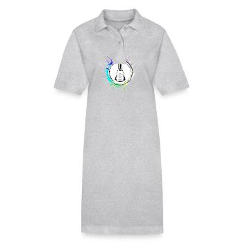 Chimie des tubes à essai - Robe polo bio PAIGER Stanley/Stella Femme - gris chiné - Devant