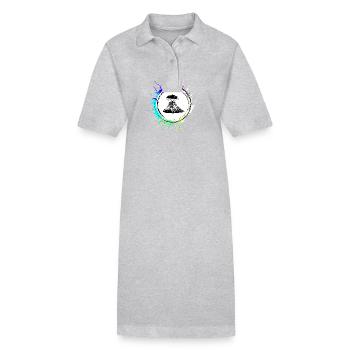Volcano icon icon - Stanley/Stella PAIGER Organic Women’s Polo Dress - heather grey - Front