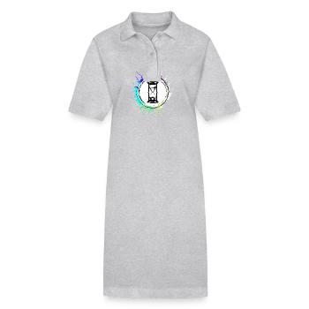 Sanduhr Symbol - Stanley/Stella Frauen Bio-Polokleid PAIGER - Grau meliert - Vorne