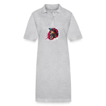 Spartaner Totenkopf Gladiator - Stanley/Stella Frauen Bio-Polokleid PAIGER - Grau meliert - Vorne
