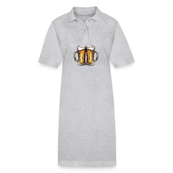 Verre de bière Toast Party - Robe polo bio PAIGER Stanley/Stella Femme - gris chiné - Devant