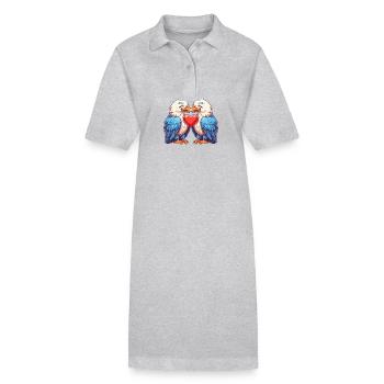 Adler Paar Liebe Valentinstag - Stanley/Stella Frauen Bio-Polokleid PAIGER - Grau meliert - Vorne