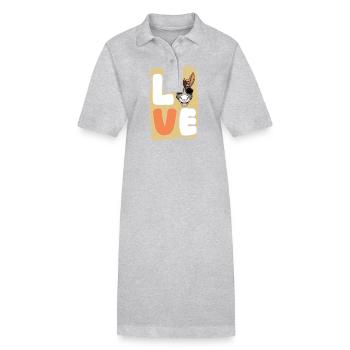 Âne - Robe polo bio PAIGER Stanley/Stella Femme - gris chiné - Devant