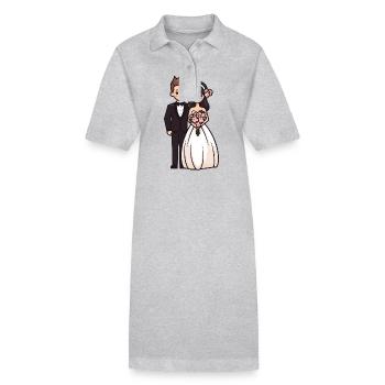 Mariée marié jeunes mariés mariage - Robe polo bio PAIGER Stanley/Stella Femme - gris chiné - Devant