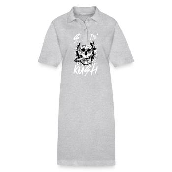 Joint de crâne fumant OG Kush - Robe polo bio PAIGER Stanley/Stella Femme - gris chiné - Devant