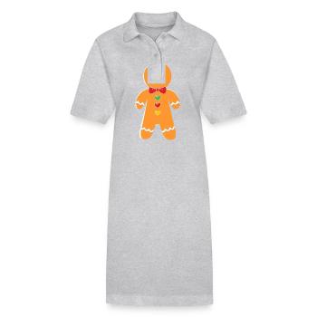 bonhomme en pain d’épice Coeur en pain d’épice Snacking en pain d’épice - Robe polo bio PAIGER Stanley/Stella Femme - gris chiné - Devant