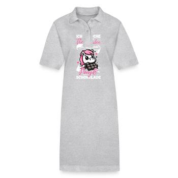 Funny Horse Saying Therapist Pony - Stanley/Stella PAIGER Organic Women’s Polo Dress - heather grey - Front