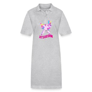 Jiu Jitsu Selbstverteidigung - Stanley/Stella Frauen Bio-Polokleid PAIGER - Grau meliert - Vorne