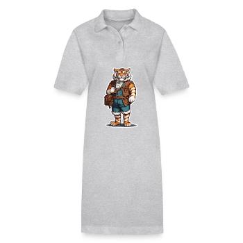 Lederhosen / Animal / Traditional costume / Tradition / Tiger - Stanley/Stella PAIGER Organic Women’s Polo Dress - heather grey - Front