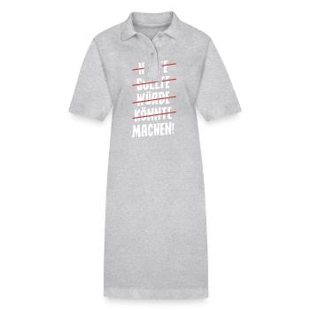 Hätte Sollte Würde Könnte Machen Macher - Stanley/Stella Frauen Bio-Polokleid PAIGER - Grau meliert - Vorne