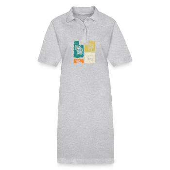 Kuh Rind Hochlandrind - Stanley/Stella Frauen Bio-Polokleid PAIGER - Grau meliert - Vorne