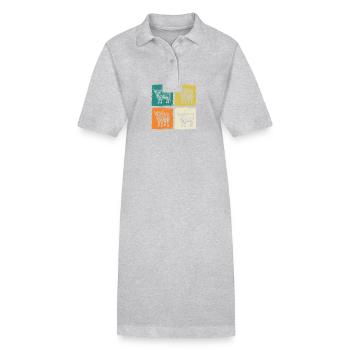 Kuh Rind Hochlandrind - Stanley/Stella Frauen Bio-Polokleid PAIGER - Grau meliert - Vorne