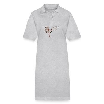Kuh Rind Hochlandrind - Stanley/Stella Frauen Bio-Polokleid PAIGER - Grau meliert - Vorne