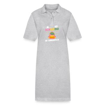 Kita Abgänger Einschulung Schulkind - Stanley/Stella Frauen Bio-Polokleid PAIGER - Grau meliert - Vorne