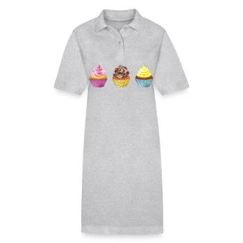 Muffins - Stanley/Stella PAIGER Organic Women’s Polo Dress - heather grey - Front