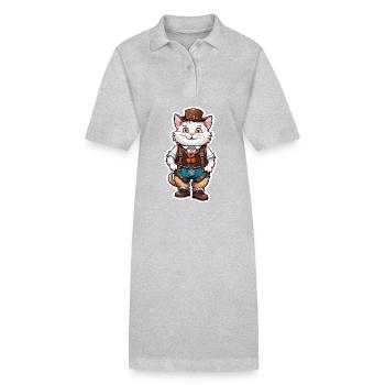 Lederhosen / Animal / Traditional costume / Tradition / Cat - Stanley/Stella PAIGER Organic Women’s Polo Dress - heather grey - Front