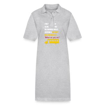 Schulbusfahrer Schulbus - Stanley/Stella Frauen Bio-Polokleid PAIGER - Grau meliert - Vorne