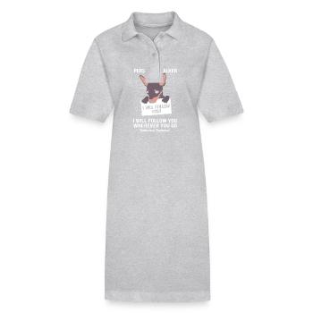 Zwergpinscher - Stanley/Stella Frauen Bio-Polokleid PAIGER - Grau meliert - Vorne