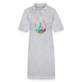 Border Collie - Robe polo bio PAIGER Stanley/Stella Femme - gris chiné - Devant