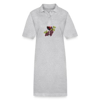 Weinglas Trauben Wein - Stanley/Stella Frauen Bio-Polokleid PAIGER - Grau meliert - Vorne