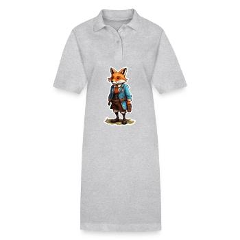 Lederhosen / Animal / Traditional costume / Tradition / Fox - Stanley/Stella PAIGER Organic Women’s Polo Dress - heather grey - Front