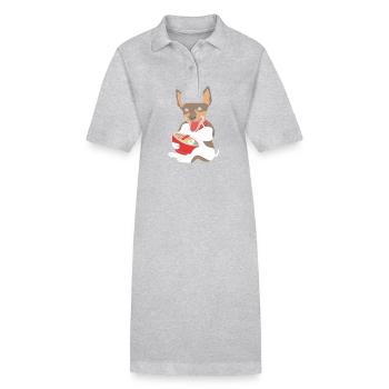 Rat Terrier - Stanley/Stella Frauen Bio-Polokleid PAIGER - Grau meliert - Vorne