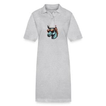 Tête de cheval Cool - Robe polo bio PAIGER Stanley/Stella Femme - gris chiné - Devant