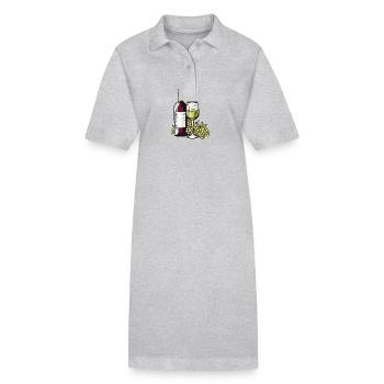Weinglas Weintrauben Wein - Stanley/Stella Frauen Bio-Polokleid PAIGER - Grau meliert - Vorne