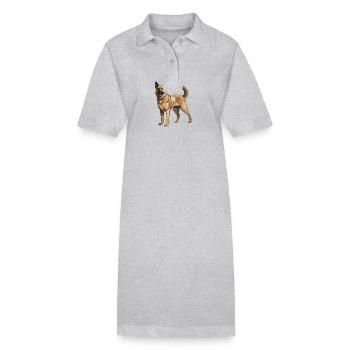 Berger allemand - Robe polo bio PAIGER Stanley/Stella Femme - gris chiné - Devant