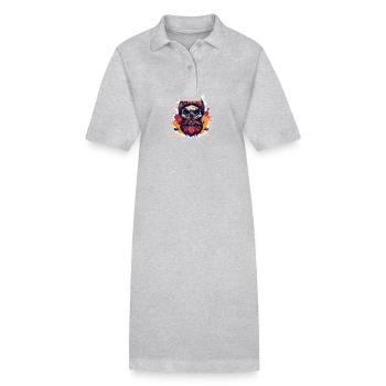 Lumberjack Skull Lumberjack - Stanley/Stella PAIGER Organic Women’s Polo Dress - heather grey - Front