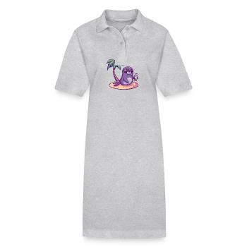 Seal Summer Holiday - Stanley/Stella PAIGER Organic Women’s Polo Dress - heather grey - Front