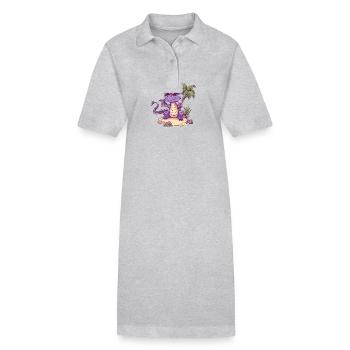 Dragon Summer Holiday - Stanley/Stella PAIGER Organic Women’s Polo Dress - heather grey - Front