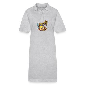 Bee Summer Holiday - Stanley/Stella PAIGER Organic Women’s Polo Dress - heather grey - Front