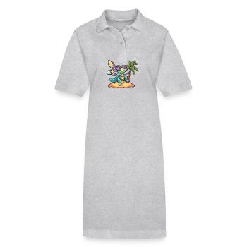 Dragonfly Summer Holiday - Stanley/Stella PAIGER Organic Women’s Polo Dress - heather grey - Front